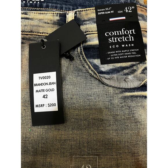 Si Tu Veux Brandon Jean’s Matte Gold Size 42 New - Picture 5 of 5